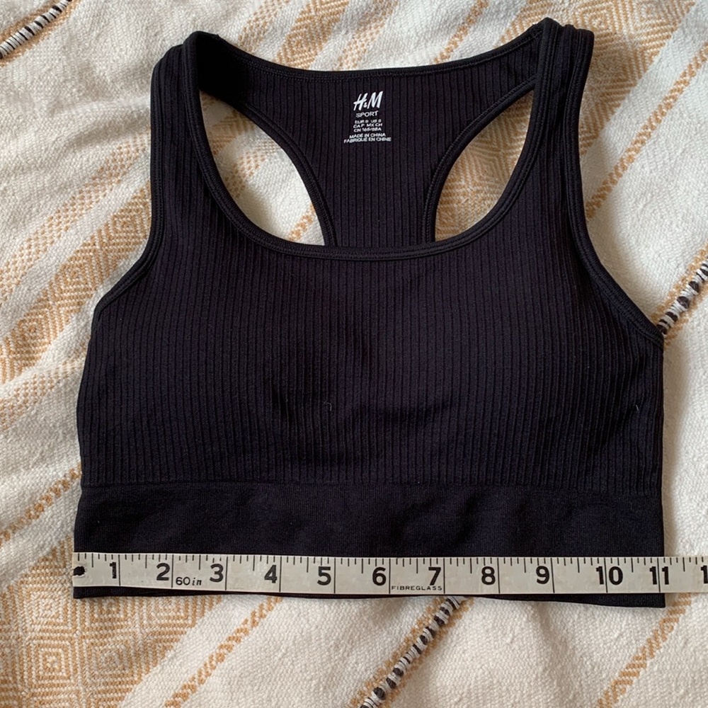 H&M Ribbed Racerback Bra in Black Size Small - Picture 8 of 12